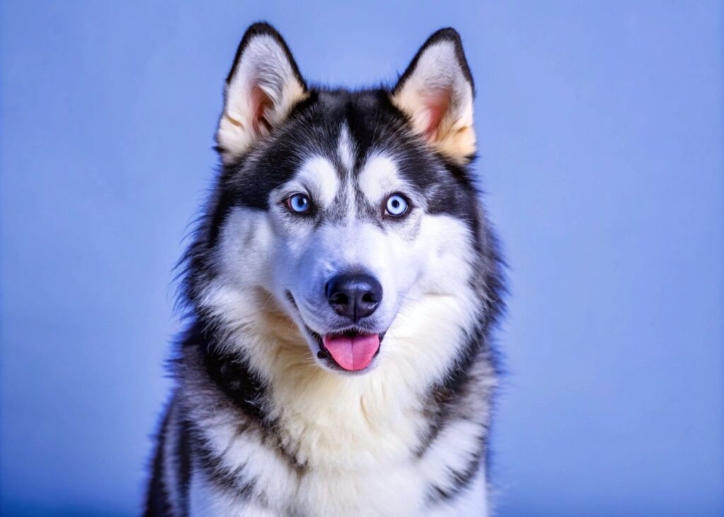 Husky dog with blue eyes