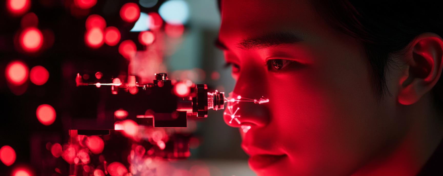 Scientist studying laser therapy