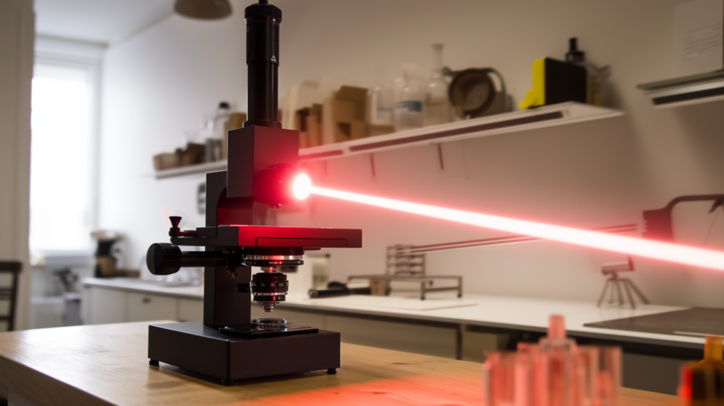 Laser beam in science lab