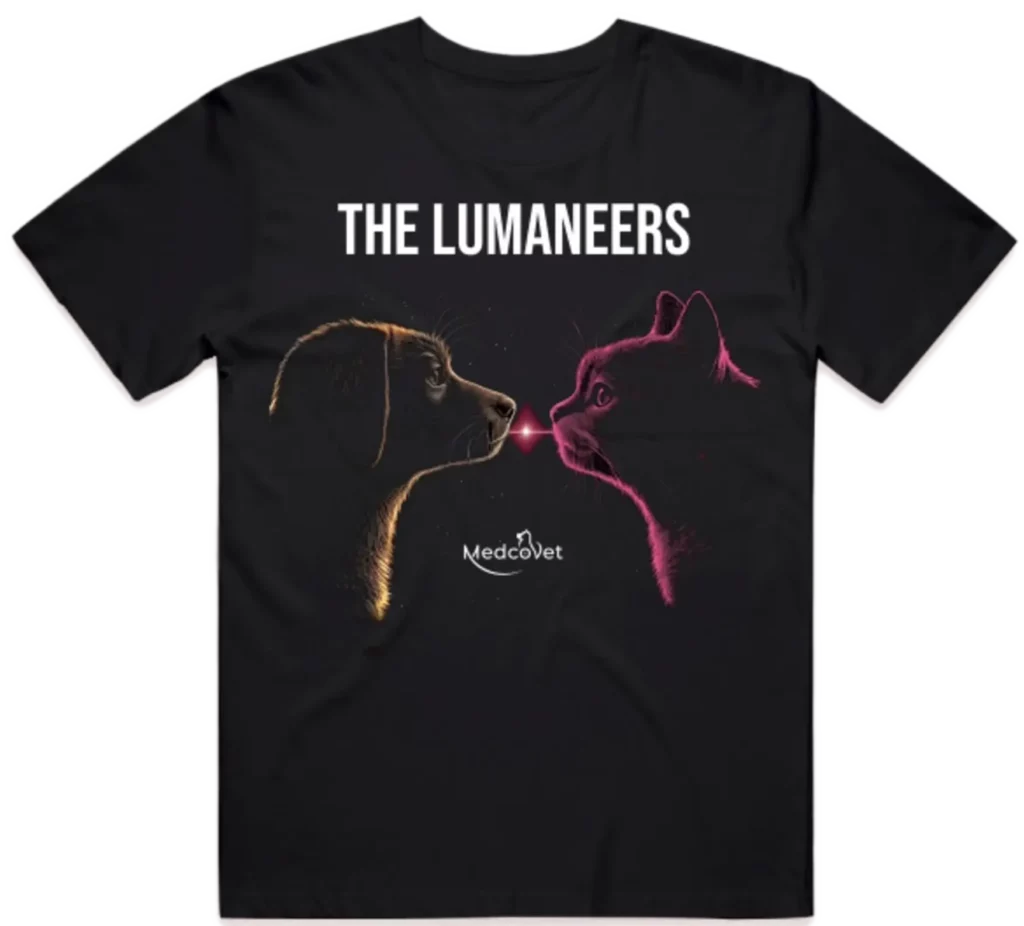 Shirt with MedoVet Lumaneers on it