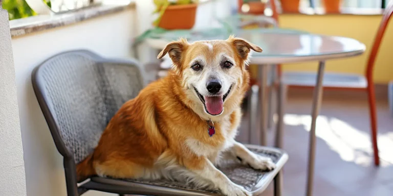 dog sitting on a chair