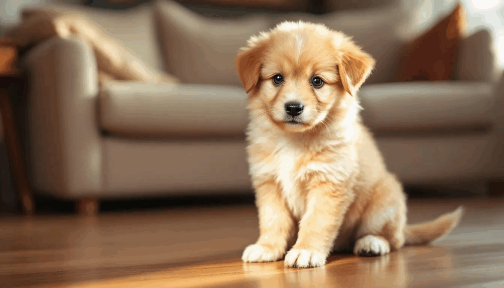 A playful puppy, possibly a West Highland White Terrier, is seen shaking its hind a excitedly while playing fetch. Its furry body is warm, and the shaking legs suggest a moment of joy or perhaps a sign of anxiety, common in many dogs.