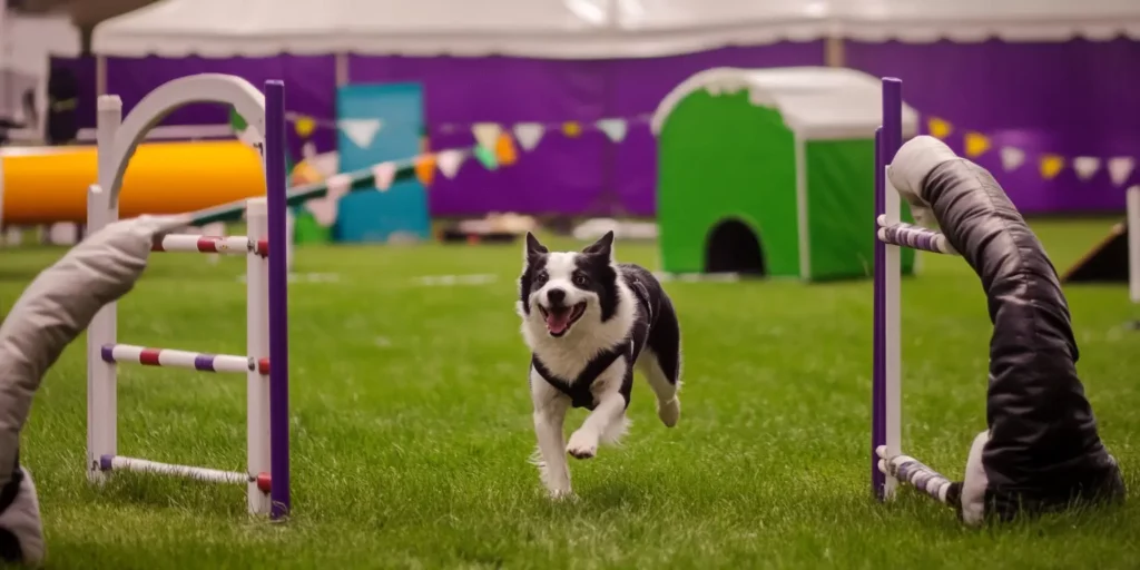 Agility dog in competition