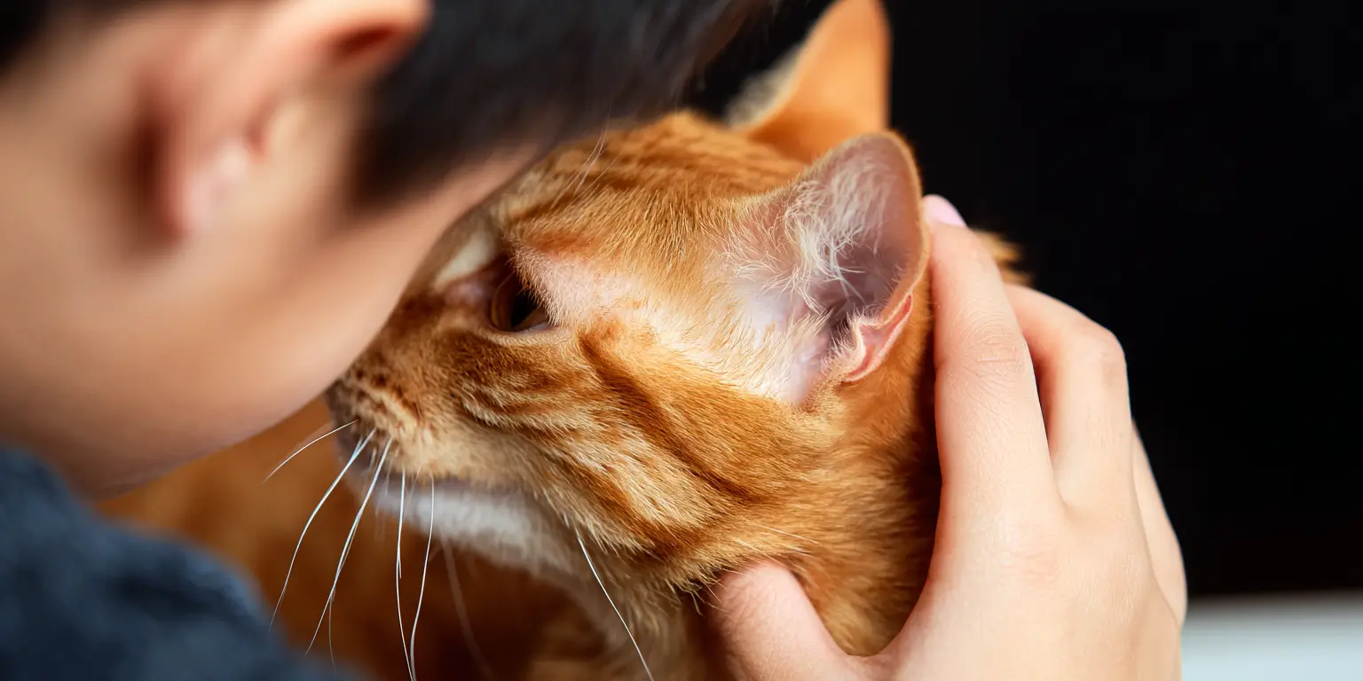 Whispering into a cat's ear
