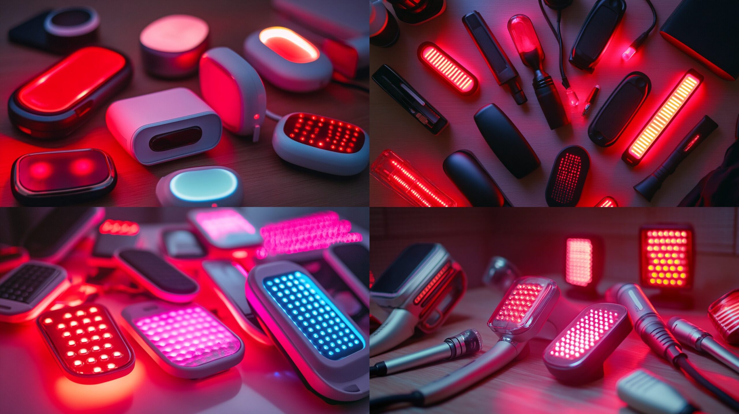 Table with many red light t